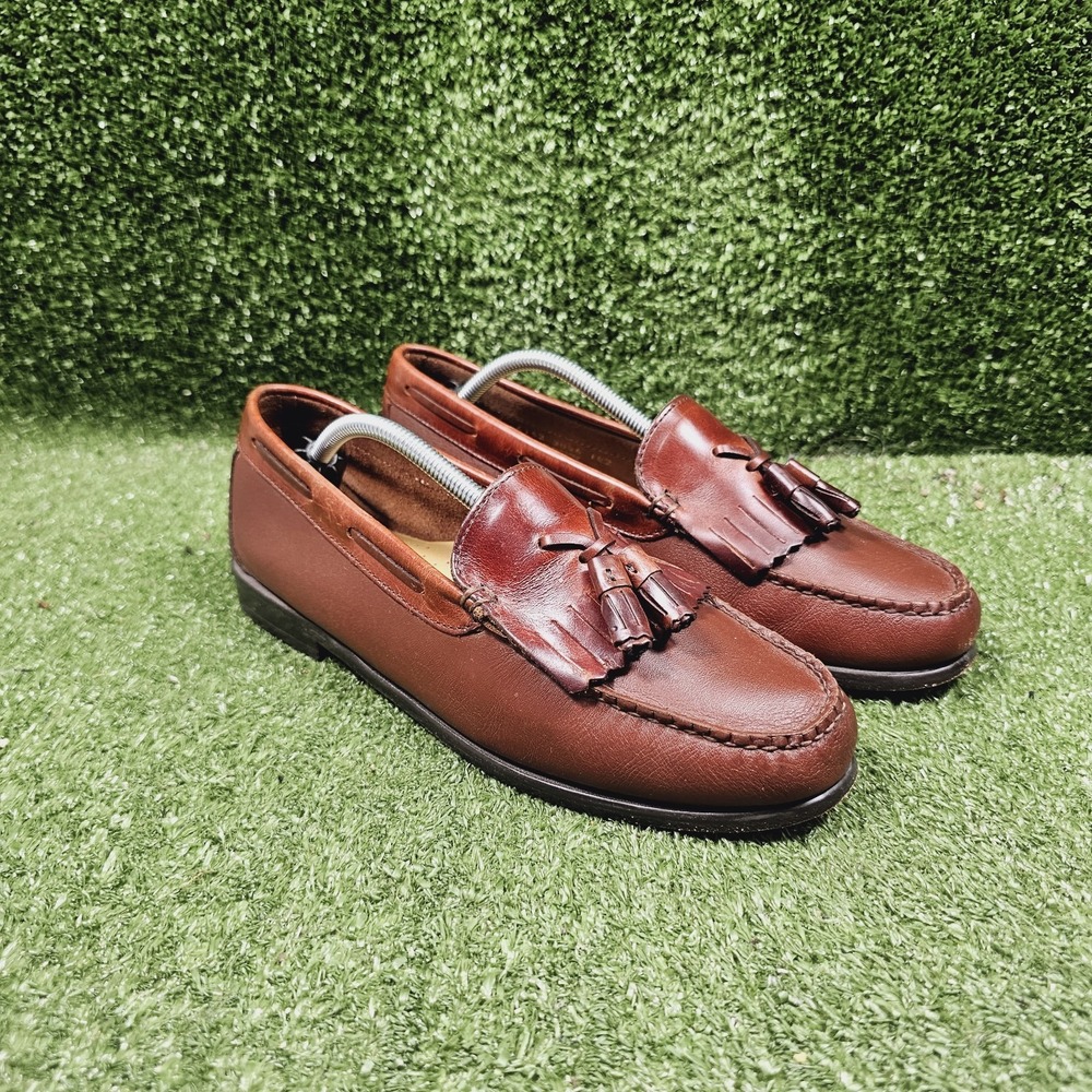 GH Bass Weejuns Jaclyn Brown Leather Kiltie Tassel Loafers Womens Size 9